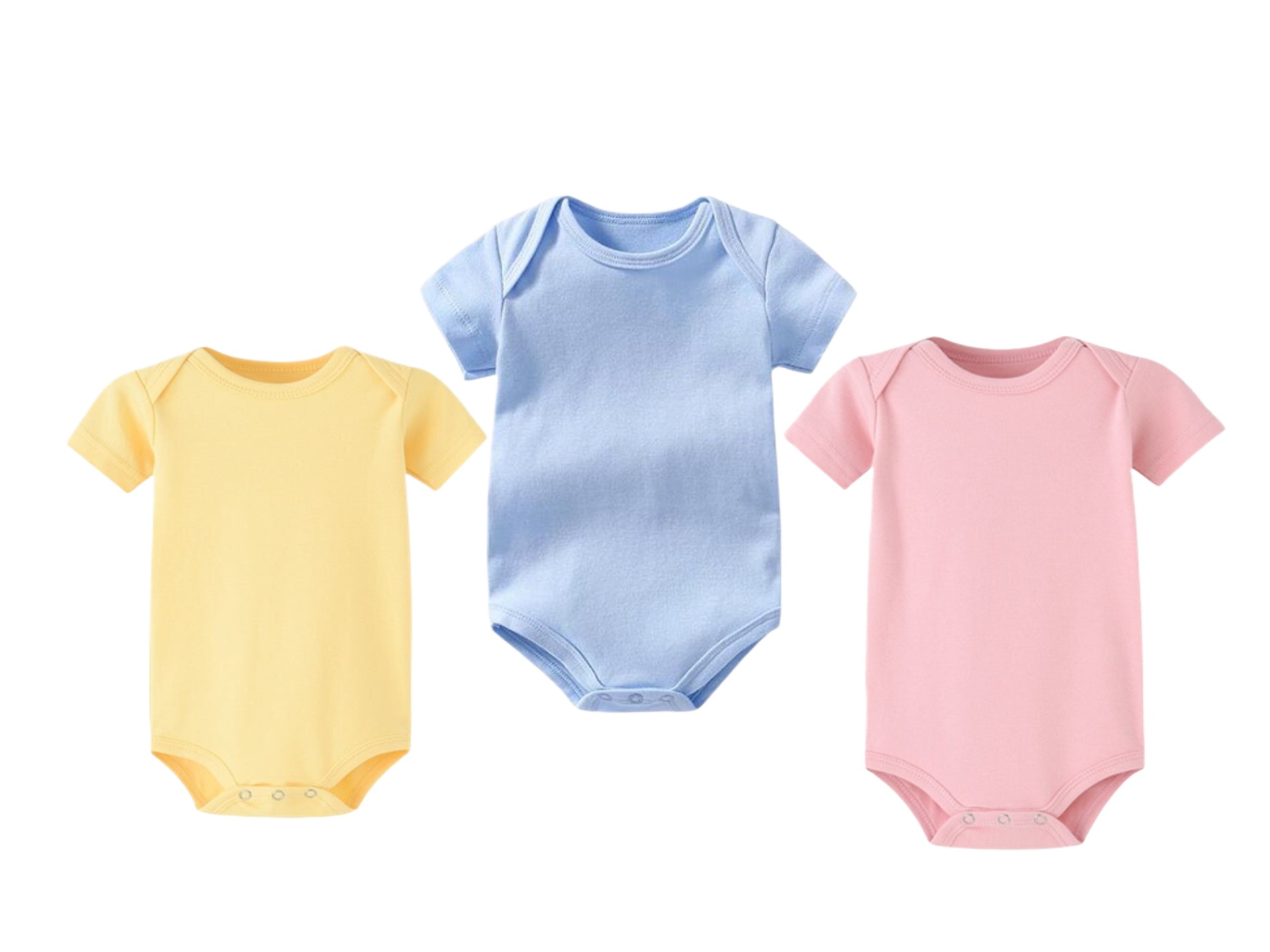 Pack of 3 Newborn Baby Romper/Bodysuit/Onesies for Baby Boy & Baby Girl In Cotton Stuff Half Sleeves - Colour- 0-12