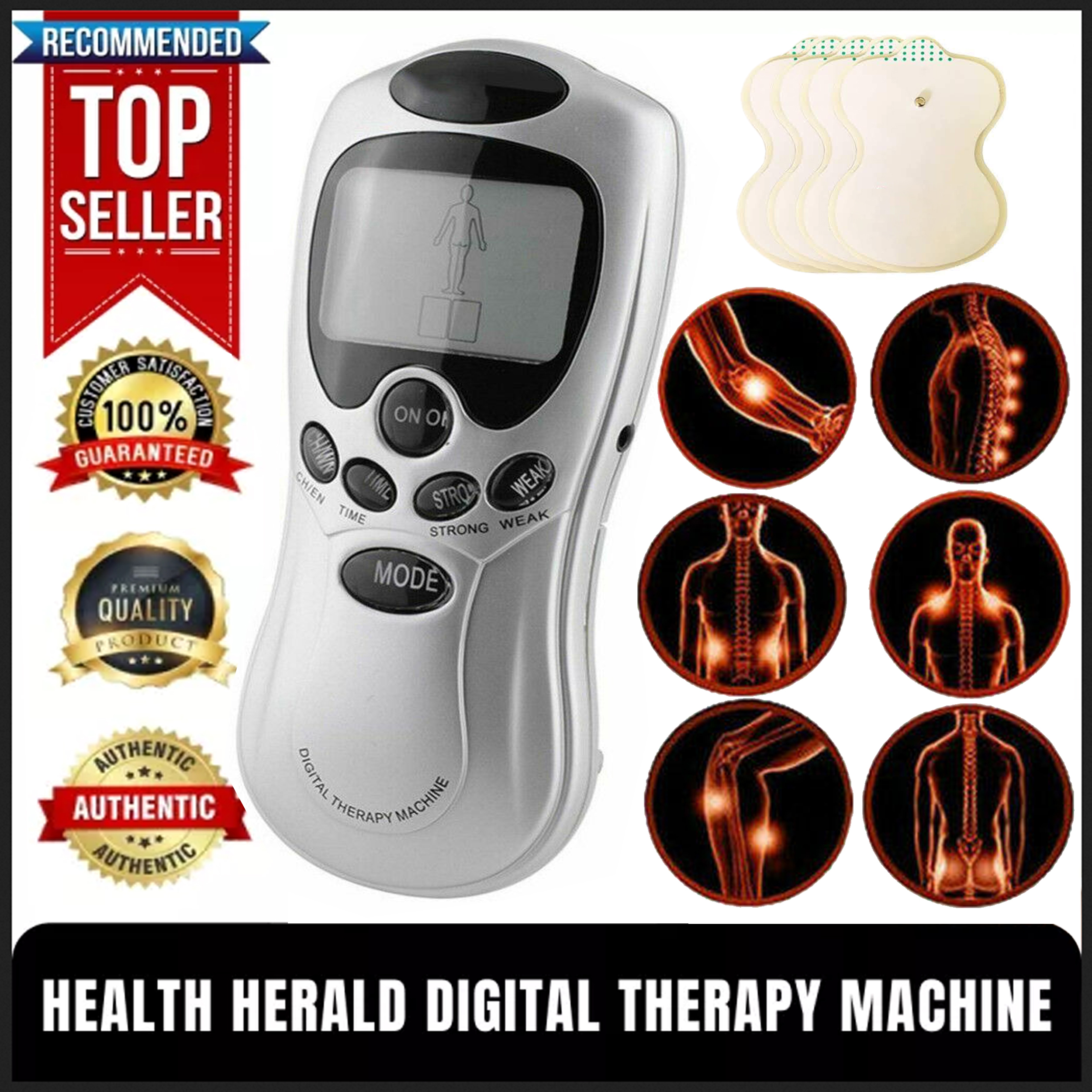 Genuine Body Massager Pain Relief Acupuncture Digital Therapy Massage Machine Full Body Blood Circulation Portable Electric Massage Neck back Shoulder waist feet Handheld Body Massager Fat Burner Muscle Relaxation New Digital Slimming device ( Imported )