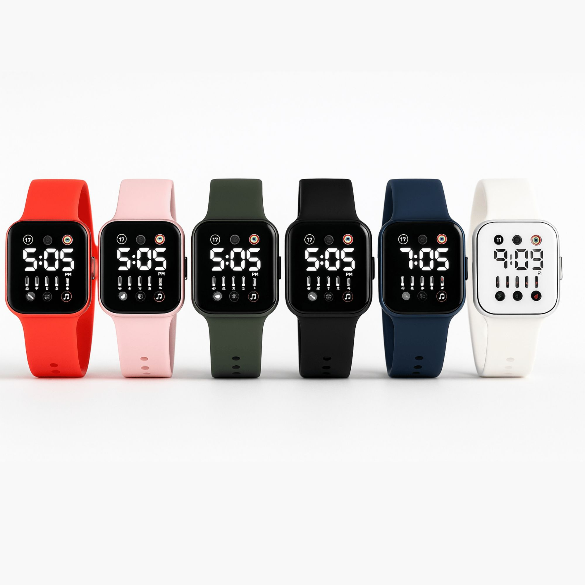Digital Square LED Wrist Watch for Men & Boys Stylish Electronic LED Display Watch Adjustable Strap Fashion Sports Watch