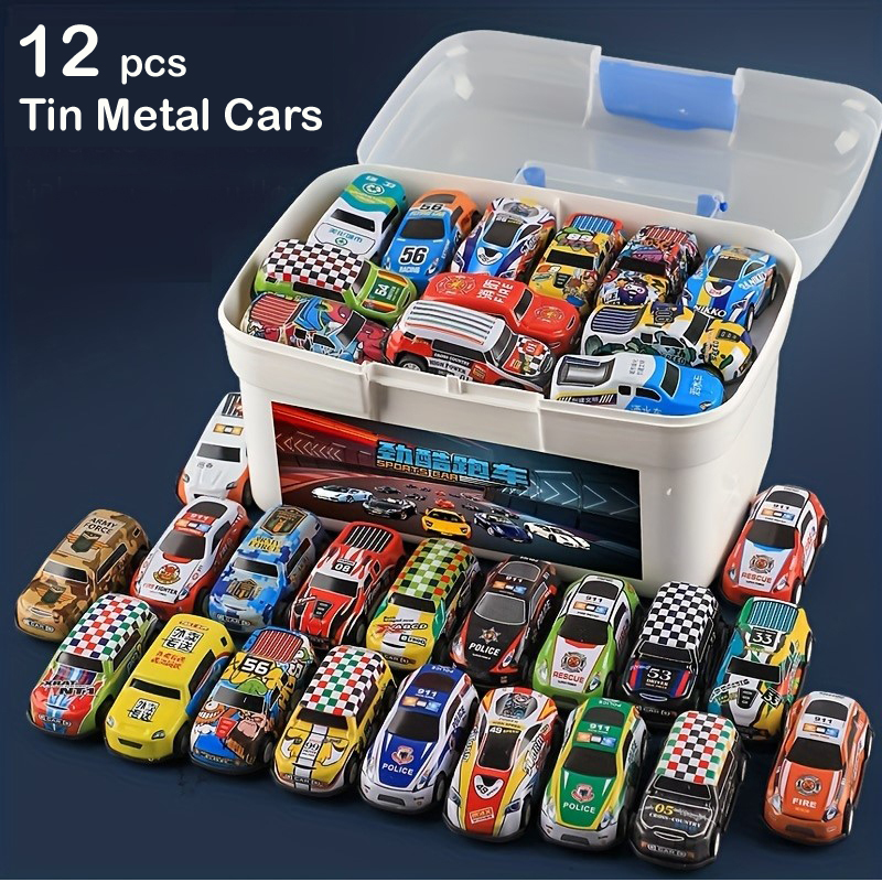12 pcs Alloy Car Model Diecasts Vehicle Toys For Kids Pull Back Metal Auto Racing Car Children Toy Gifts