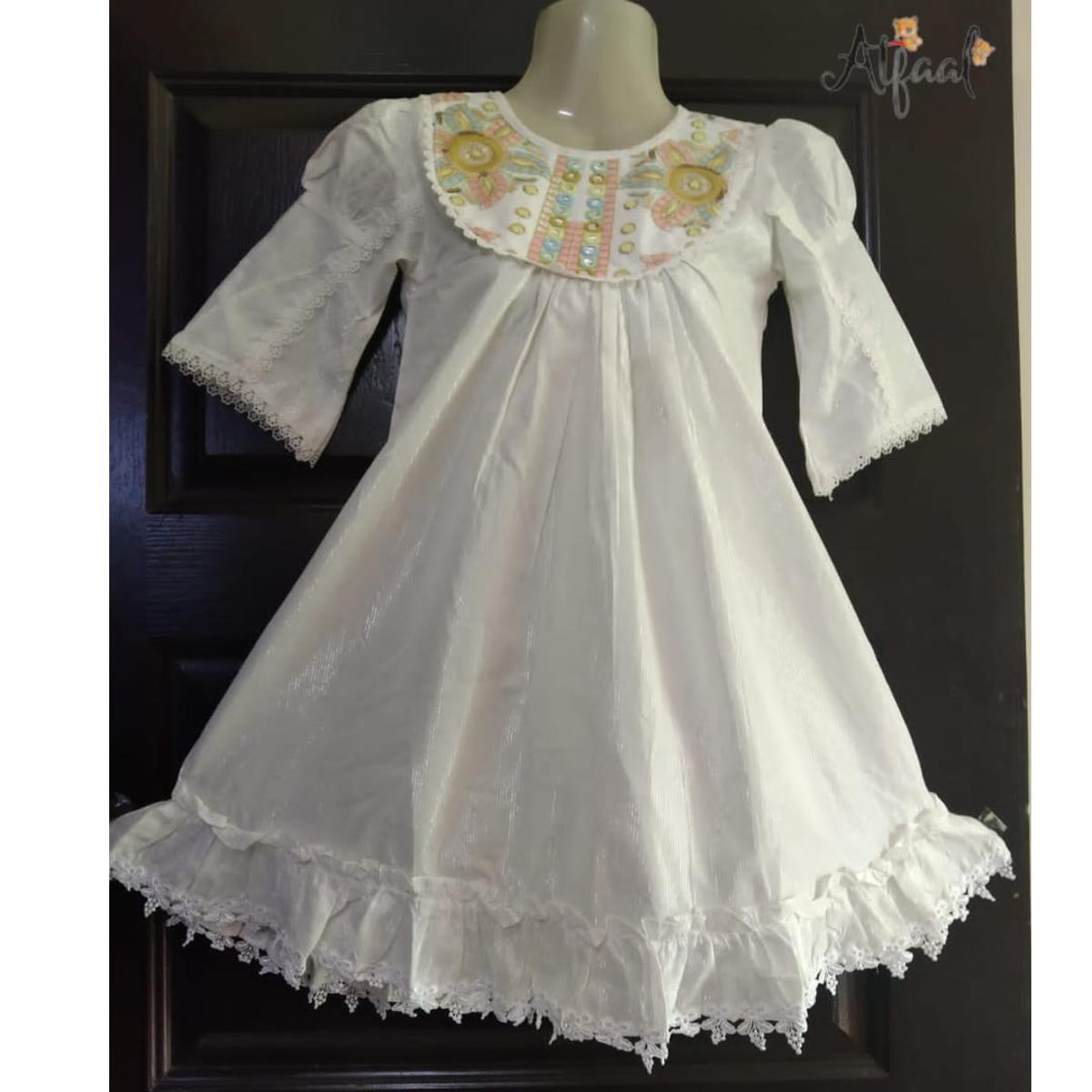 Atfaal Fancy Embroidered Frock with Tight For Baby Girl Dress - Baby Girl Dresses - Girl Clothing Latest Design For Baby Girls