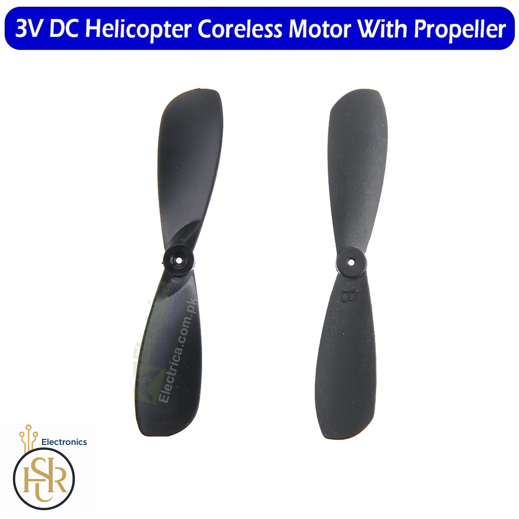 2 Pair Micro 3V DC Coreless Motor with Propeller Set for DIY Drone, RC Helicopter, Airplane & Robotics Projects – by Electrica