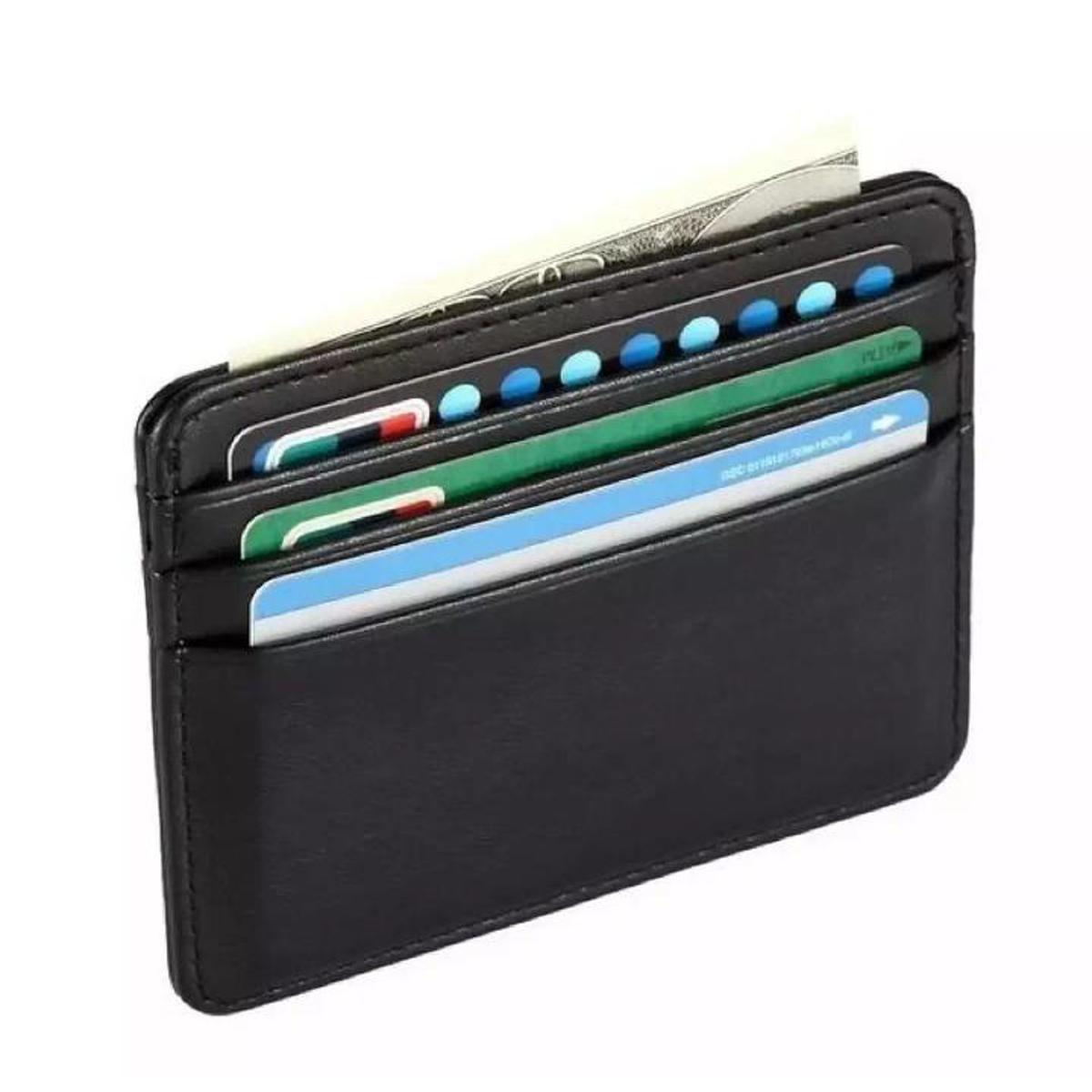 Mini slim card holder leather wallet for men