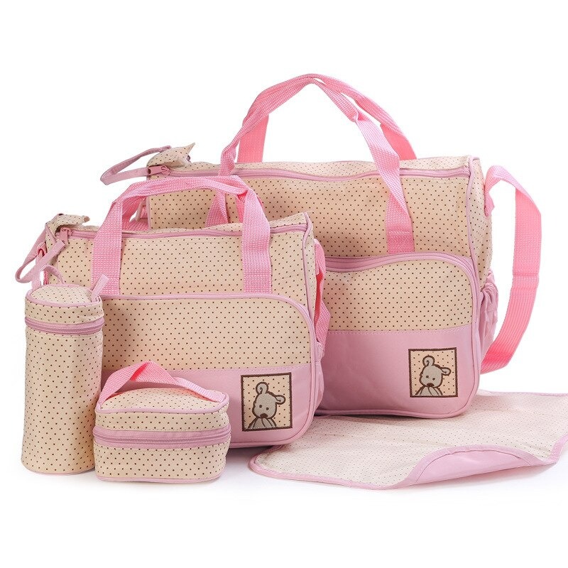 Diaper Baby Bag with changing Mat 5 pcs