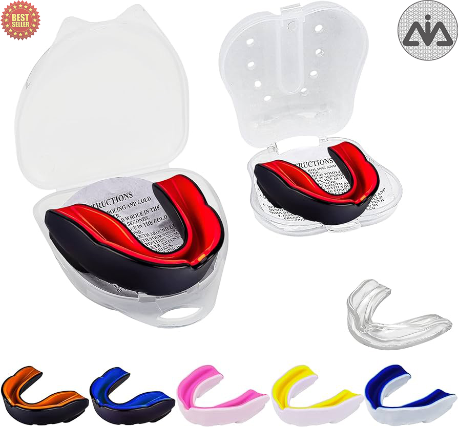 AAI Sports Gum Shield Boxing Mouth Guard Teeth Protector MMA Sports Mouthpiece, Shock Absorbing Mouth Protection, Custom Fit For Adults & Kids - Multicolor