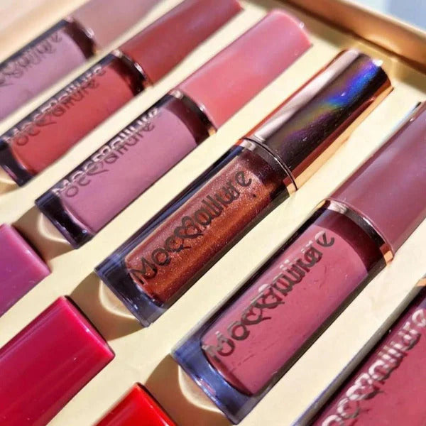 12 Pce Mocallure Highiy Pigmented Matte Lip Gloss Waterproof Long Lasting Quick Drying Non Stick Cup Nude Lip Stain Kit Up Lip Makeup Gift Kit For Women