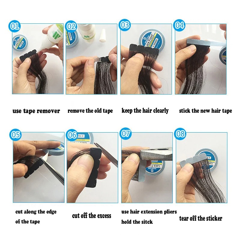 10pcs Strong Ultra Hold Hair System Adhesives Tape Super Strips Adhesives For Tape Extension/Toupee/ Lace Wig/Closure
