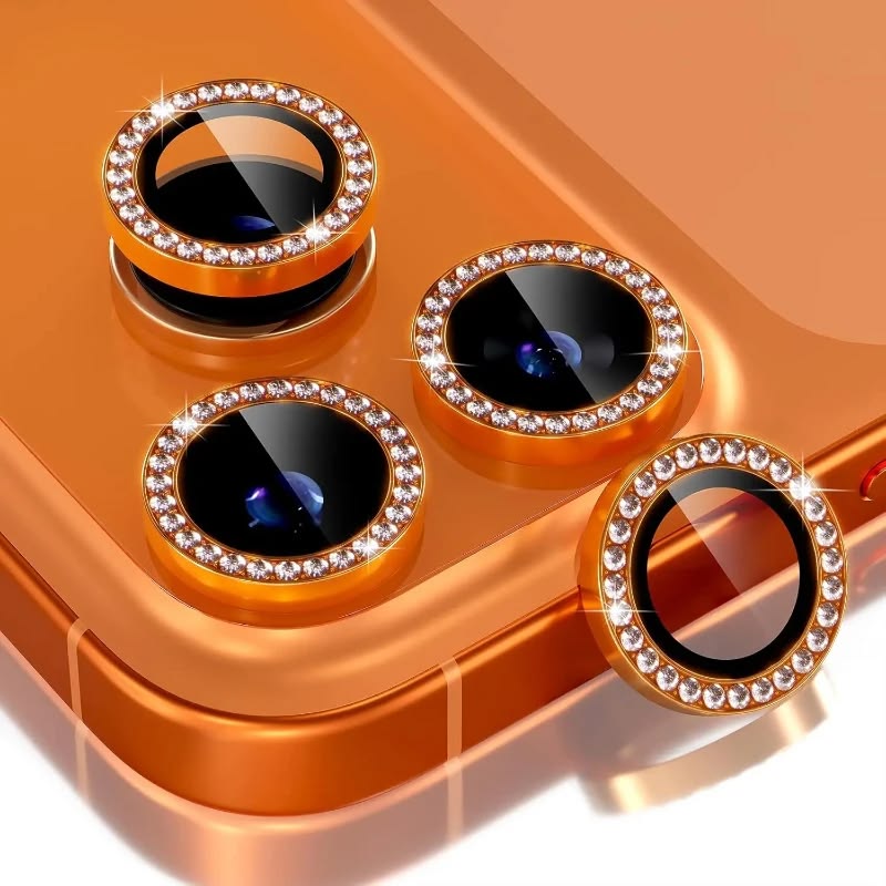 Diamond Camera Lens Protector For 11 / 12 / 13 / 14 / 15 / 16 / 17 Series  Luxury Sparkle Shockproof Camera Guard