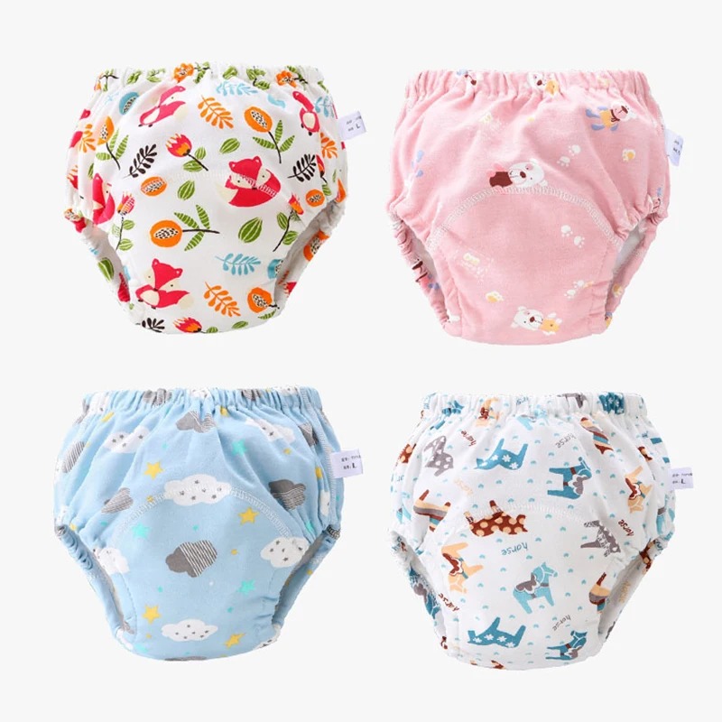 1pcs Baby Waterproof Reusable Training Pants 6 Layer Cotton Baby Diaper Infant Shorts Nappies Panties Nappy Changing Underwear Cloth