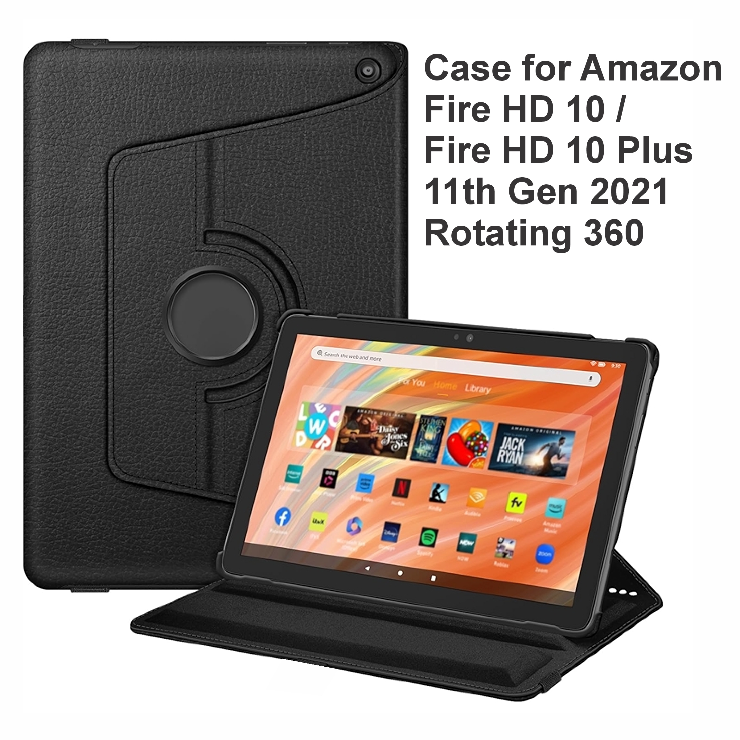 Case for Amazon Fire HD 10 / Fire HD 10 Plus cover 11th Gen 2021 Rotating 360 Case cover for Amazon Fire HD 10 2021
