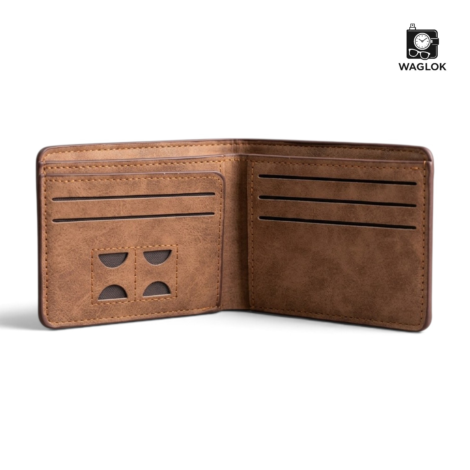 M-Design Soft Leather Bifold Wallet for Men – Compact Card Holder with ID Window & Dual Cash Compartments