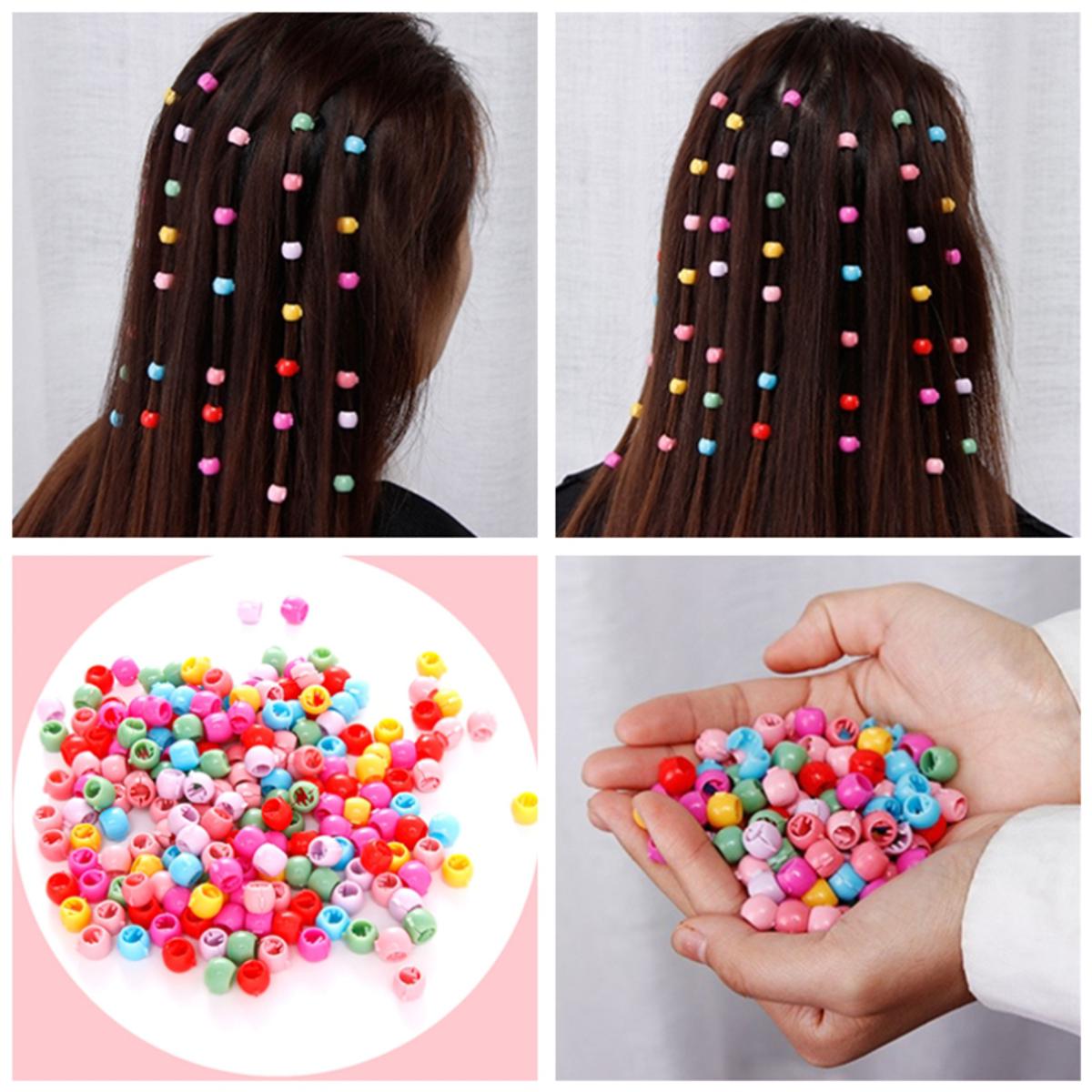40 PCS Baby Girls Cute Candy Colors Plastic Hairpins Mini Hair Clips Hair Braids Maker Beads Headwear Hair Accessories