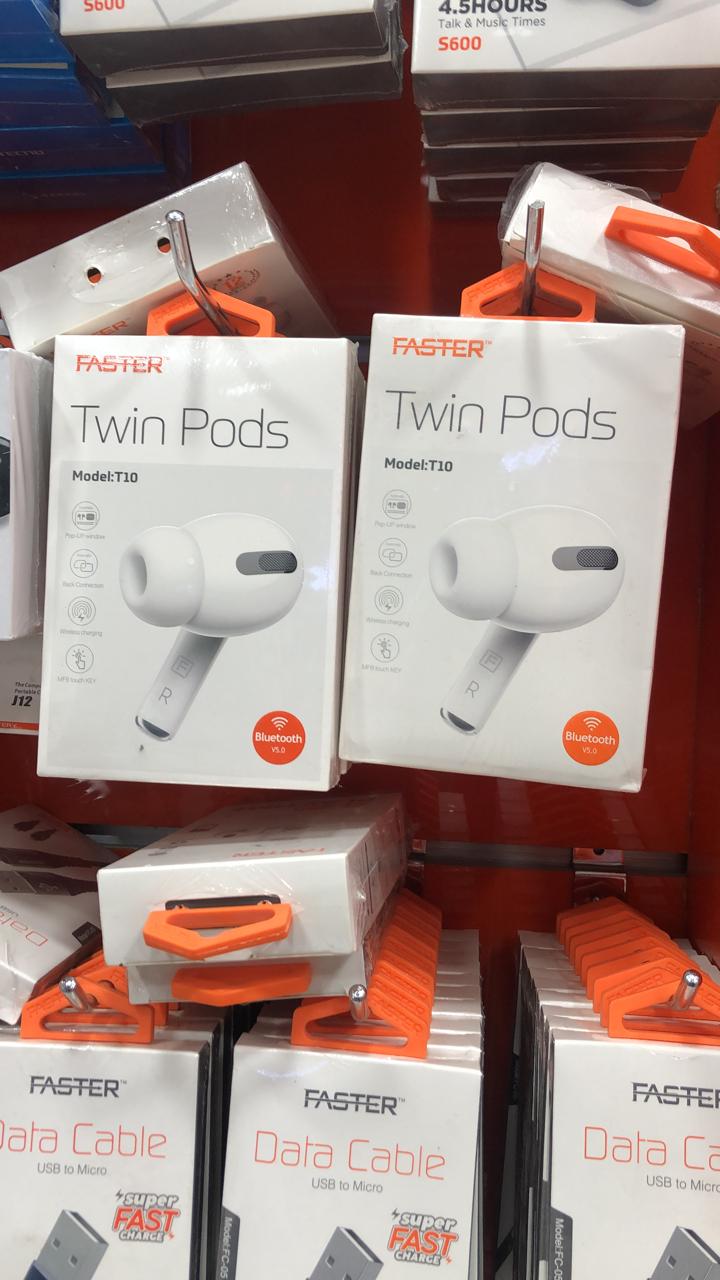 FASTER T10 TWS Twin Pods Bluetooth Earbuds Daraz.pk