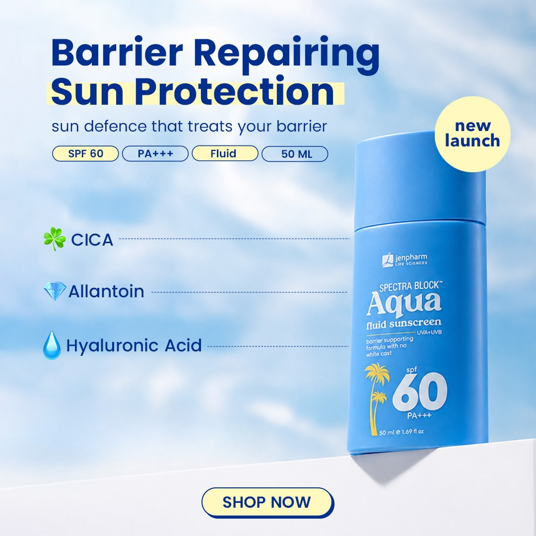 Jenpharm Spectra Block Aqua Fluid Sunscreen SPF 60 PA+++ 50ml | For Men & Women | For All skin Types
