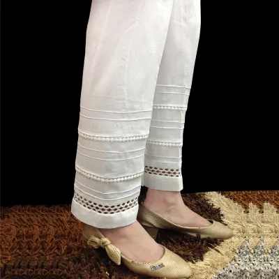 Embroided Trouser Pant - Cotton - Black - ZT469 - Silk Avenue Pakistan