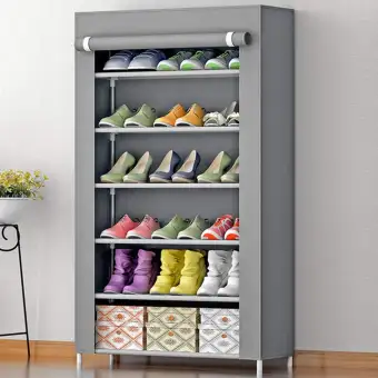 6 Layer Multipurpose Portable Folding Shoe Rack Shoe Shelf Shoe Cabinet With Wardrobe Cover Esay Installation Stand For Shoes Buy Online At Best Prices In Pakistan Daraz Pk