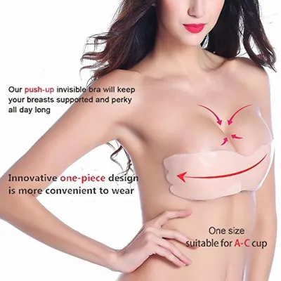 Backless Invisible Self Adhesive Bra, Silicone Push Up Bra