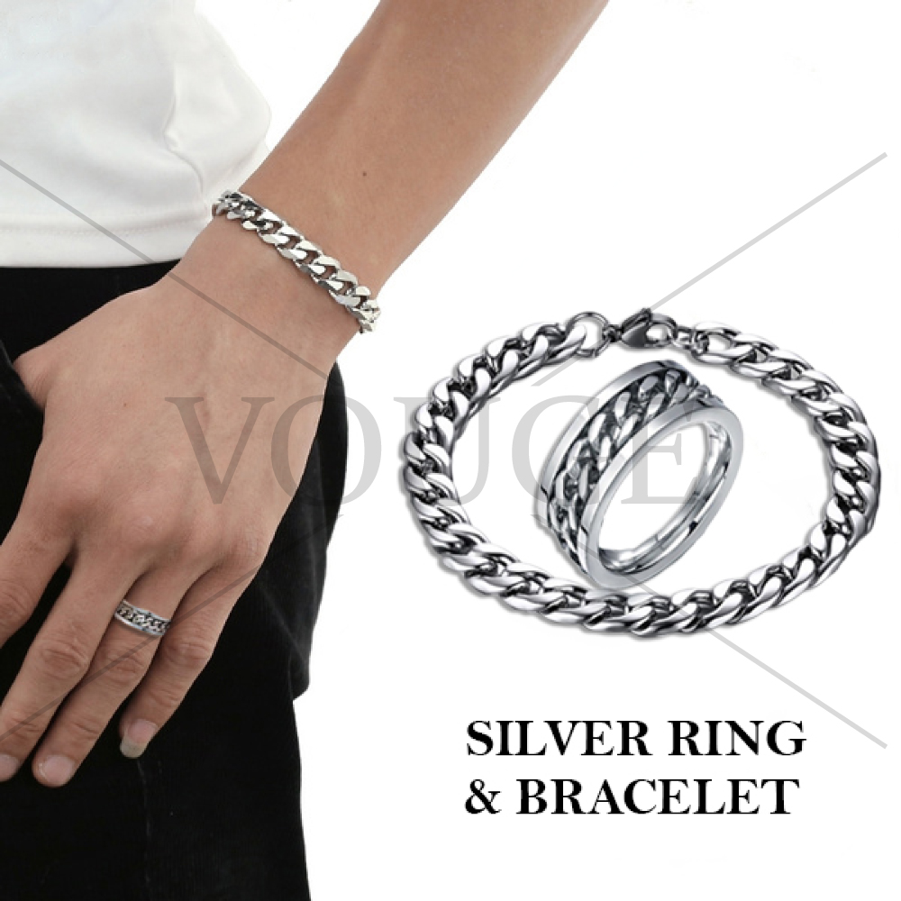 Mens ring and hot sale bracelet set