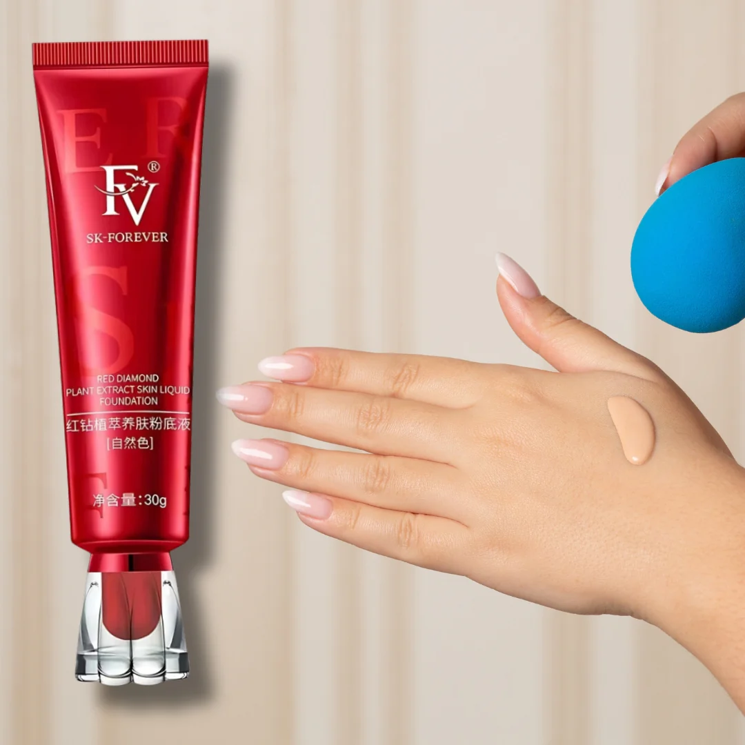 FV Liquid Foundation, Oil Absorb Ivory Liquid Foundation Matte Oil Free Medium Coverage & Light weight  | Best Tube 30g