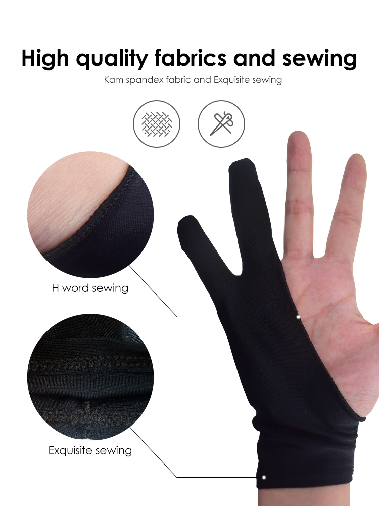 Biplut 1Pc Artist Drawing Glove Stretchy Prevent Mess Up Firm Stitching  Pencil Graphics Anti-mistouch Gloves for Office , Drawing Glove