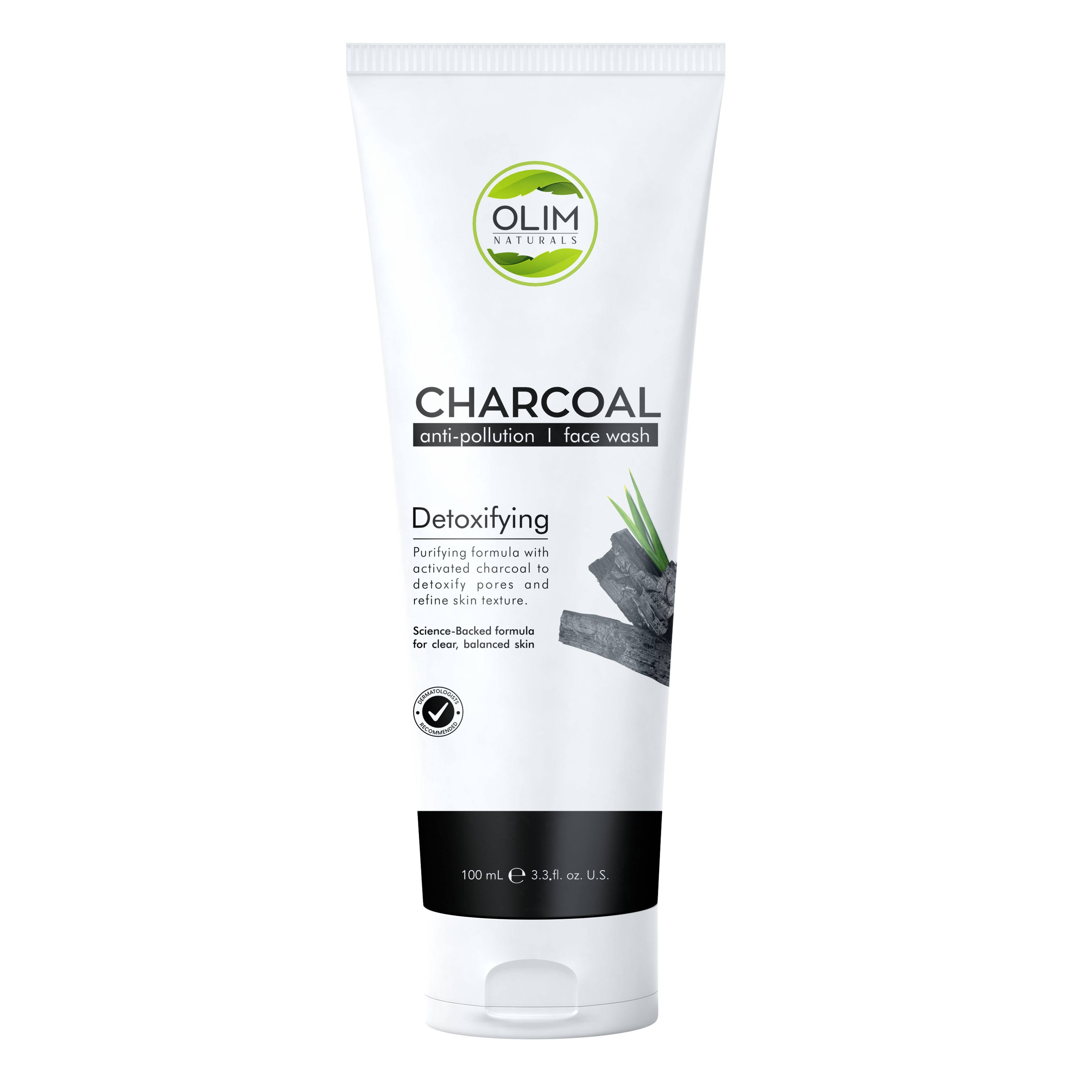Olim Naturals - White Glowing Activated Charcoal Face Wash Anti Acne Skin Care Formula