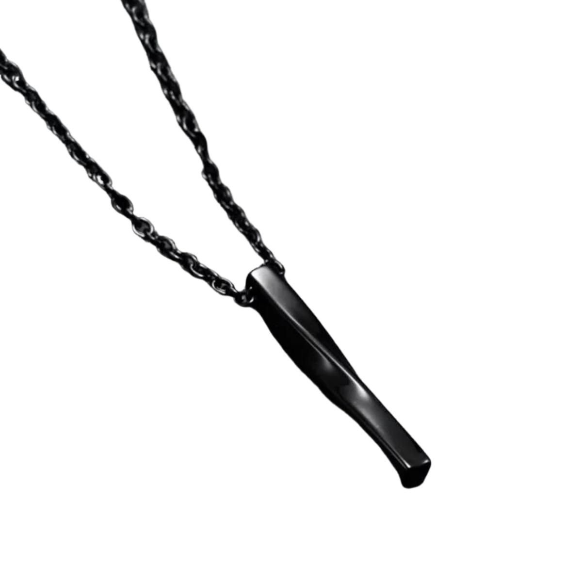 A Family store presents Combo Pack Of 3 Black Twisted Bar Necklace / Spinner Chain Ring And Titanium Ring For Boys /Necklace For Men