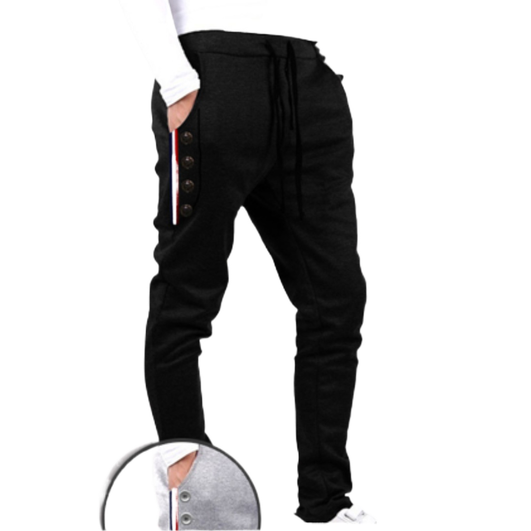 MK Garments - Strip Button Sweatpants Stylish Wear  trouser for men
