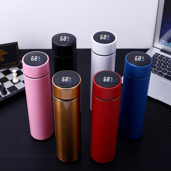 Smart LED Temperature Water Bottle | Stainless Steel Hot & Cold Bottles with Vacuum Thermos Flask Water Bottle | Temperature Display Vacuum Insulated Water Bottle | LED 500ML Smart Thermos