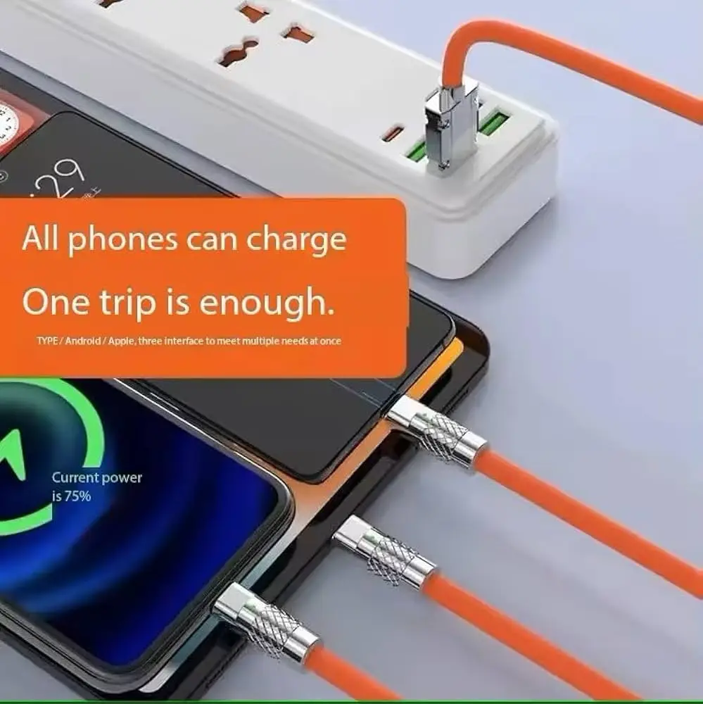 Original 3 in 1 Fast Charging Cable | Type C Charging Cable | USB Data Cable | Fast Charging Cable for Android | Original Type C Cable