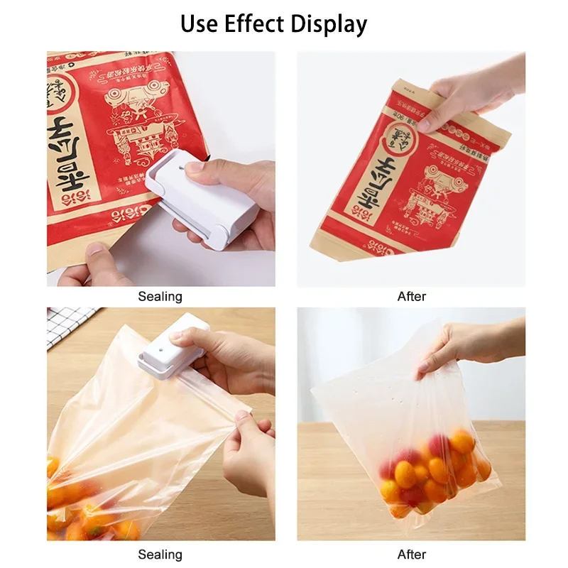Portable Plastic Bag Sealer Machine | Mini Heat Sealer for Food Storage, Snack and Packaging | Reseal Bags Airtight and Fresh
