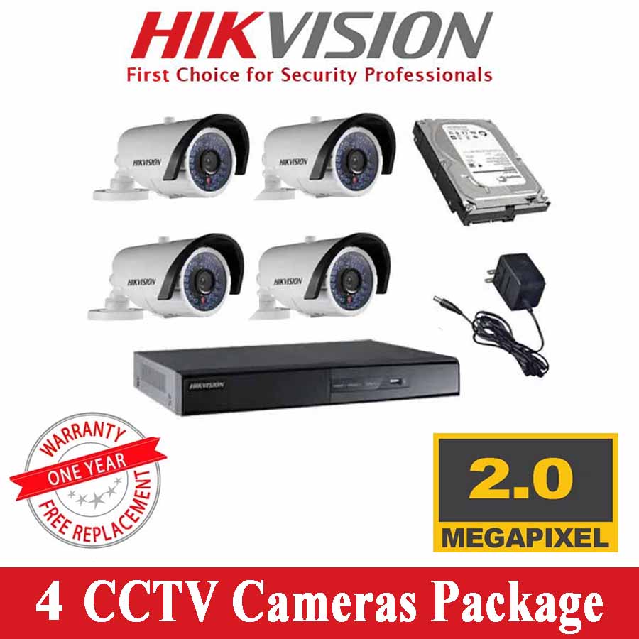 HIK Vision HD CCTV Cameras Package, Night Vision, DVR
