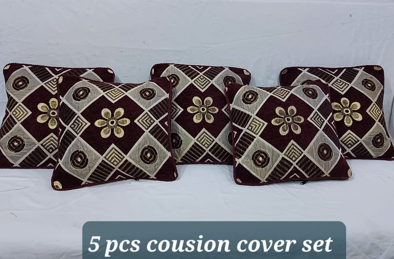 1PC Velvet Jacquard Cushion Cover 15x15 Inches High-Quality Velvet with Zip Closure
