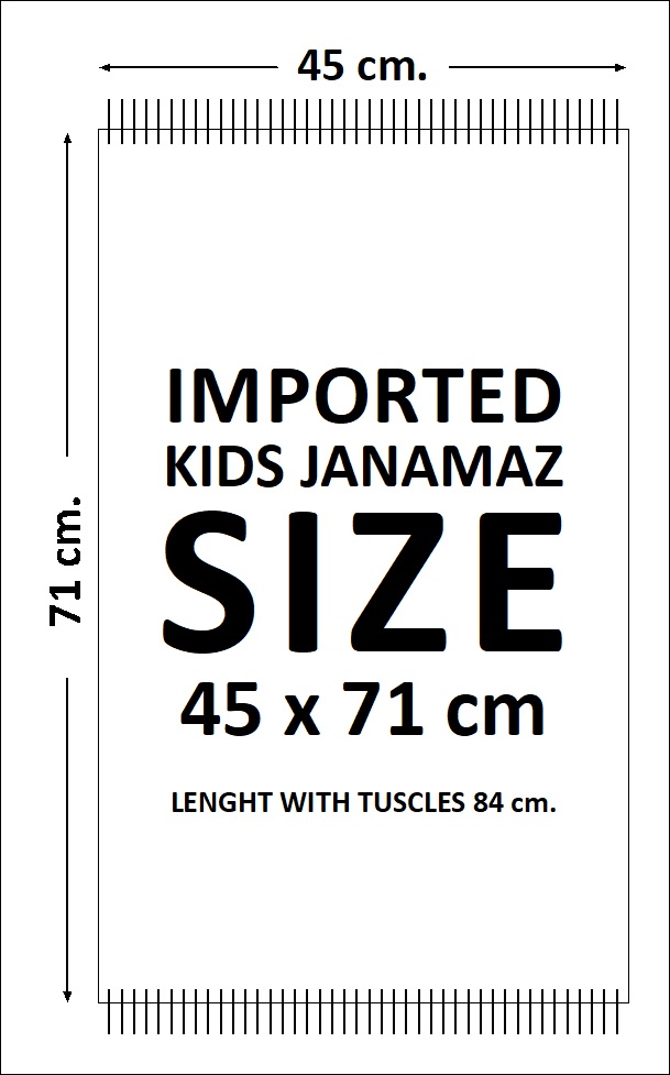 Imported Kids Mini Janamaz / Muslims Prayer Rug ( Turkish Thin Plush Velvet )