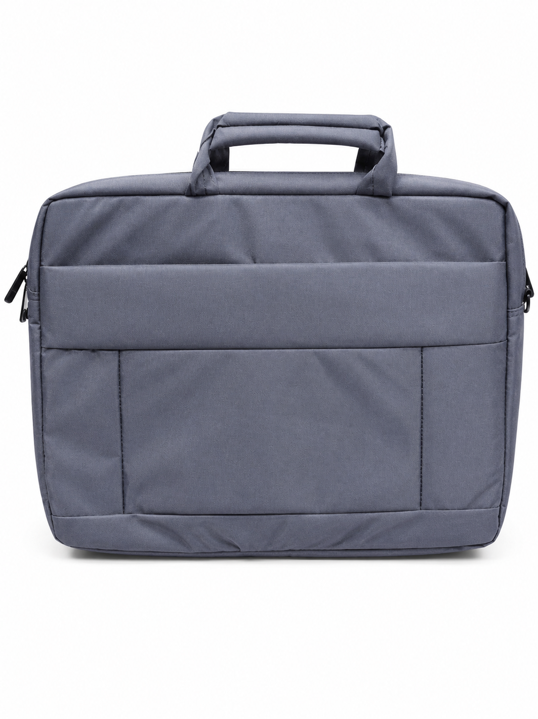 Premium Grey Fabric Laptop Briefcase Bag 15.6 Inch Large Front Pocket Top Handle Shoulder Strap Waterproof Office University Travel Bag Men Women