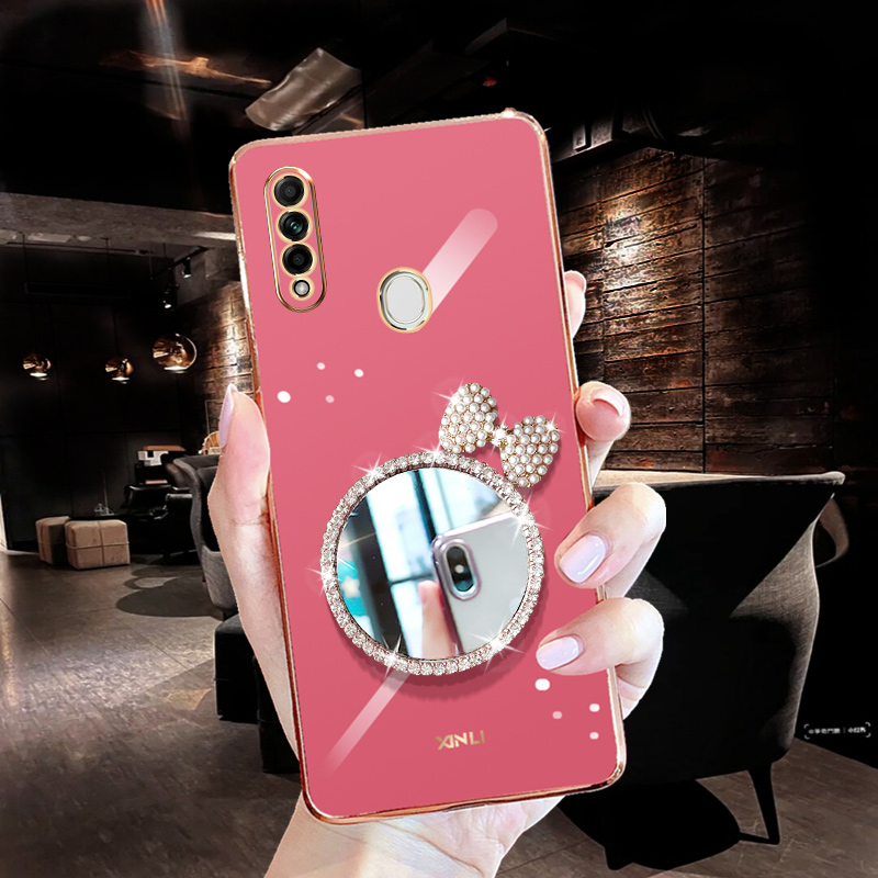 For OPPO A31 Back Cover Bowknot Makeup Mirror Fashion Shiny