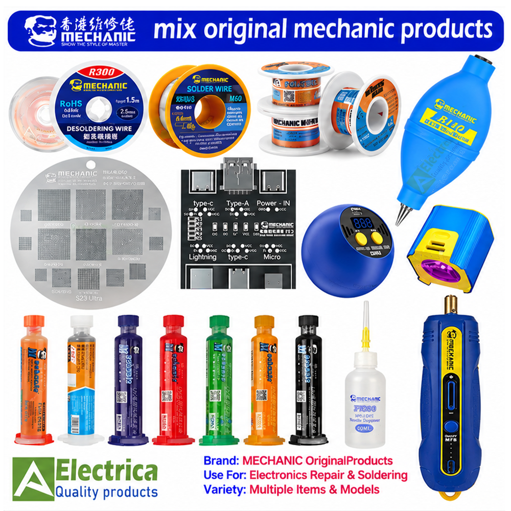 MECHANIC Electronics Repair & Soldering Tools, Solder Wire, Flux, Desoldering Wick, Solder Paste & Accessories Multiple Variants by Electrica