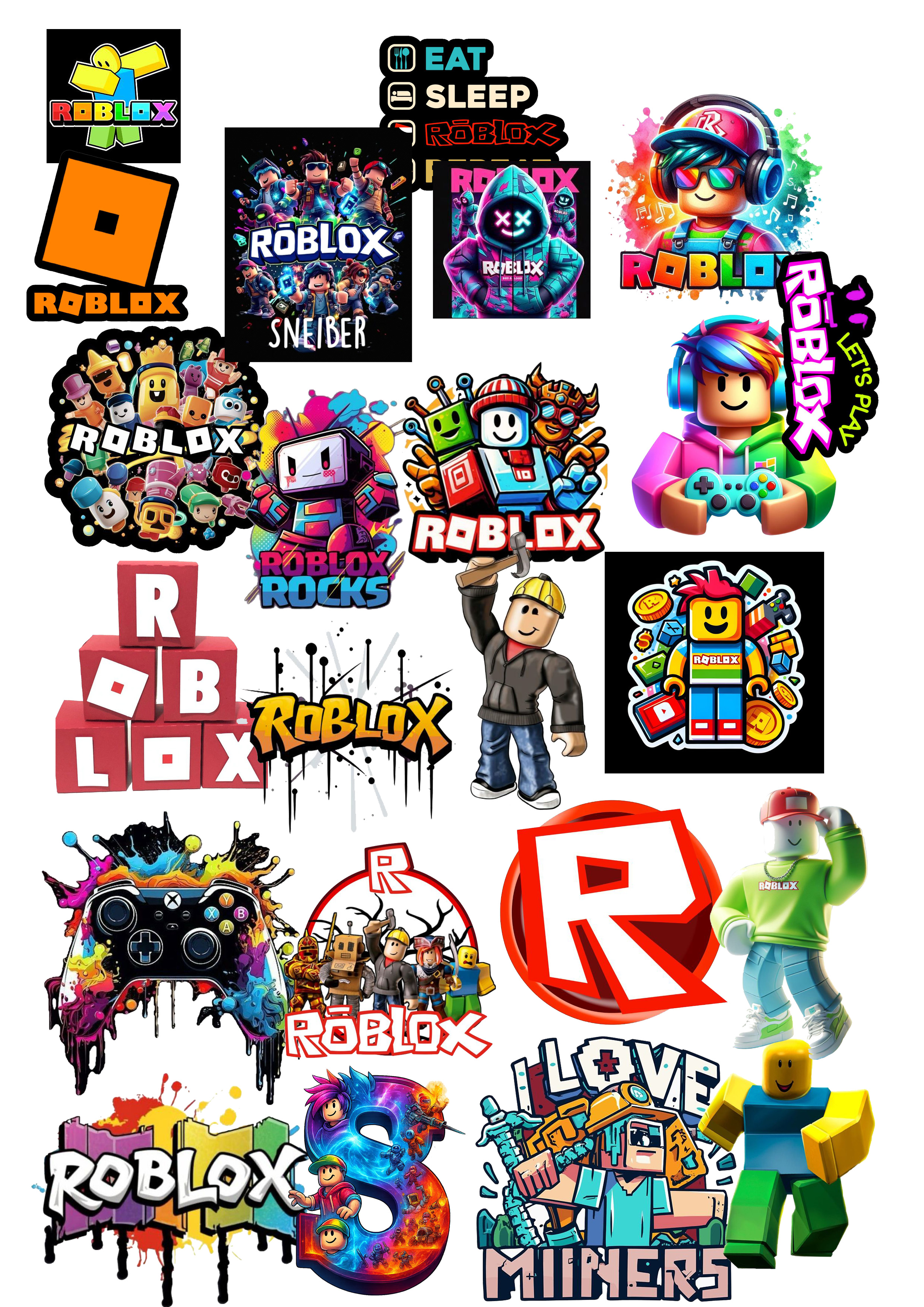 Roblox Pack of 23 Gaming Sticker Decals Laptop & Mobile Back Cover Sticker Roblox Character Logo and Icon Fan Art Stickers Roblox Gamer Kids Roblox Builder Stickers Roblox Adventure 2InchX2Inch Each Size Sticker Roblox Eat Sleep Roblox Stickers