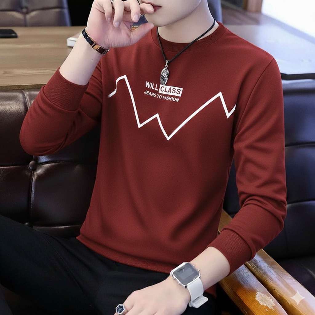 [2026 Collection] Premium Black Full Sleeve T-Shirt for Men & Boys – Trending 'Electricity Volt' Lightning Bolt Printed Design – All-Season Breathable Cotton – New Arrival #1 Rank