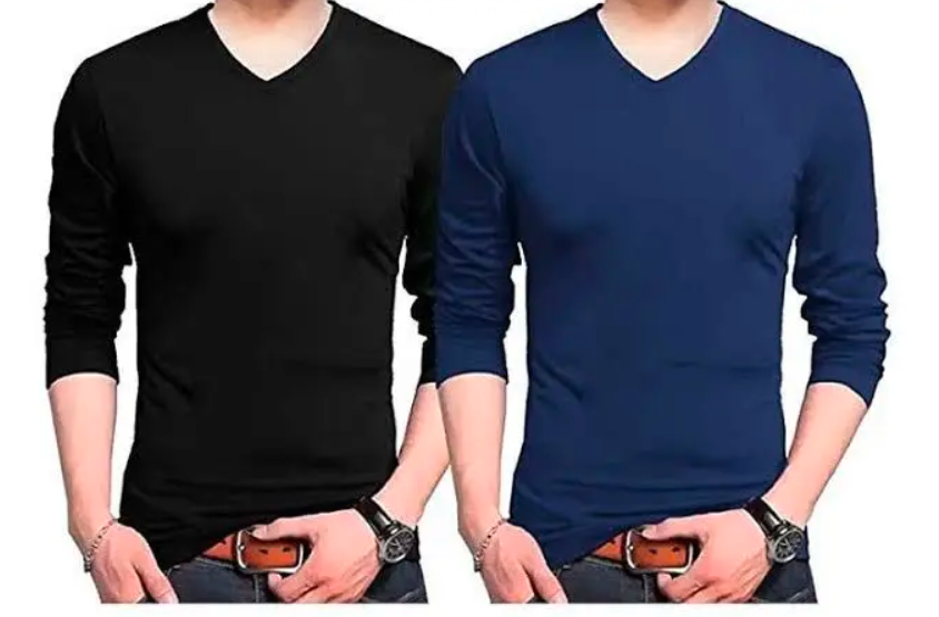 Long sleeve v neck t shirts best sale