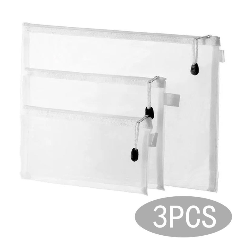 Waterproof Zip File Folders Organizer Pouch Mesh Zipper Pouch Storage
