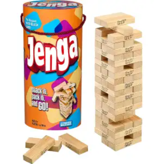 Hasbro Gaming Jenga Tower Wooden Blocks Game - Wood Toy