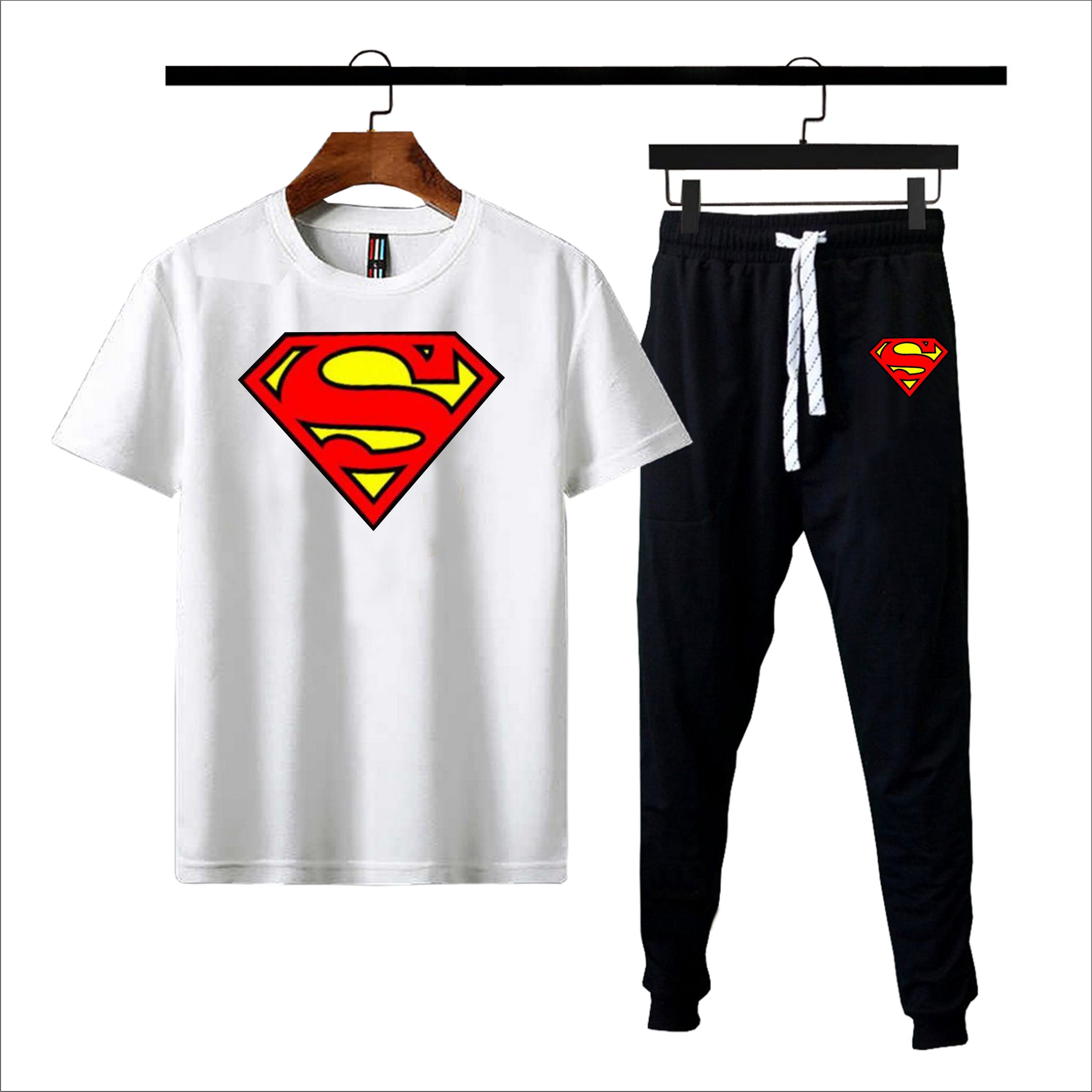 New stylish trendy superman printed summer tracksuit for men&boys Soft & Comfy Fabric Summer Printed Tracksuit recommended article -black