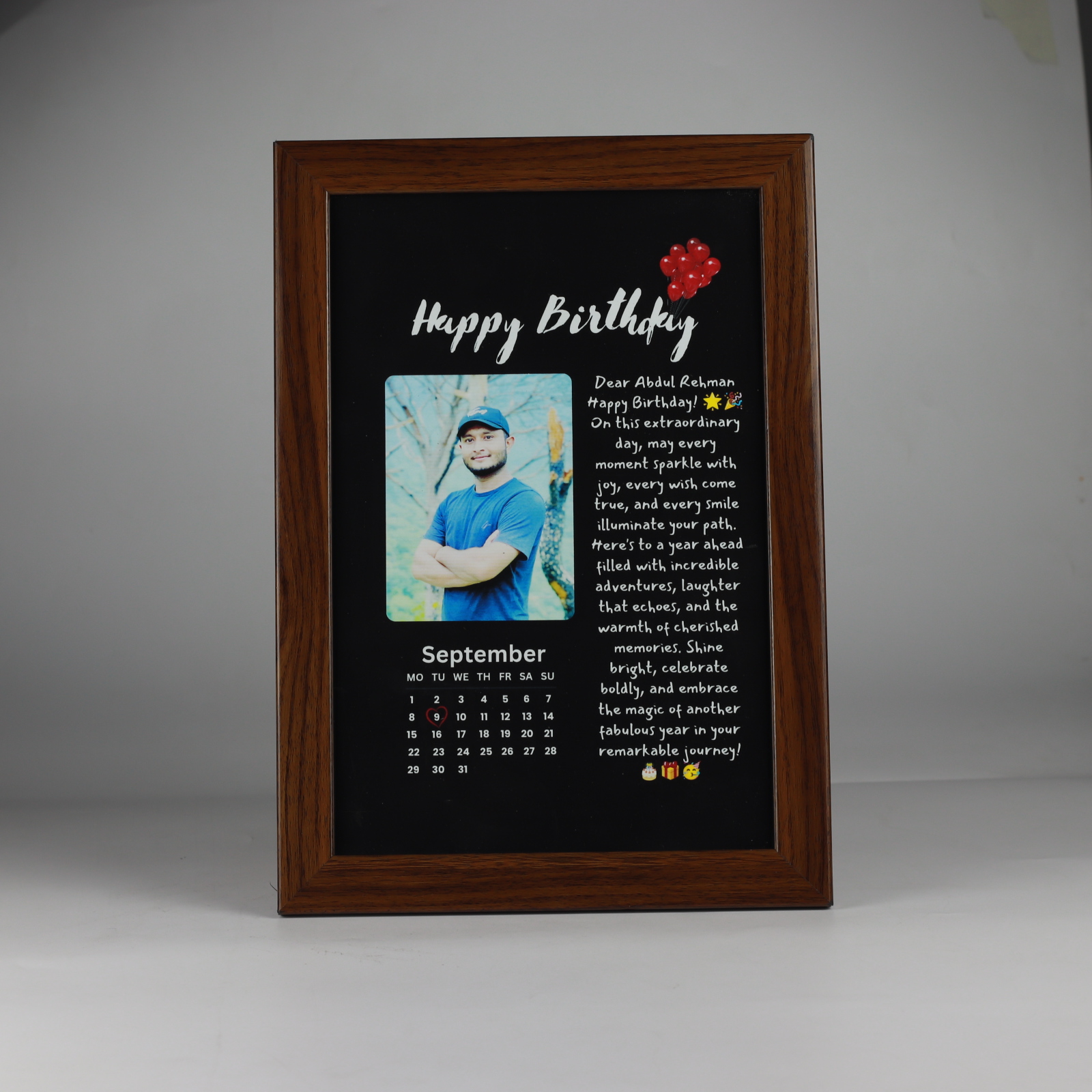 Beautiful happy birthday photo frame birthday gift customized - Main Image