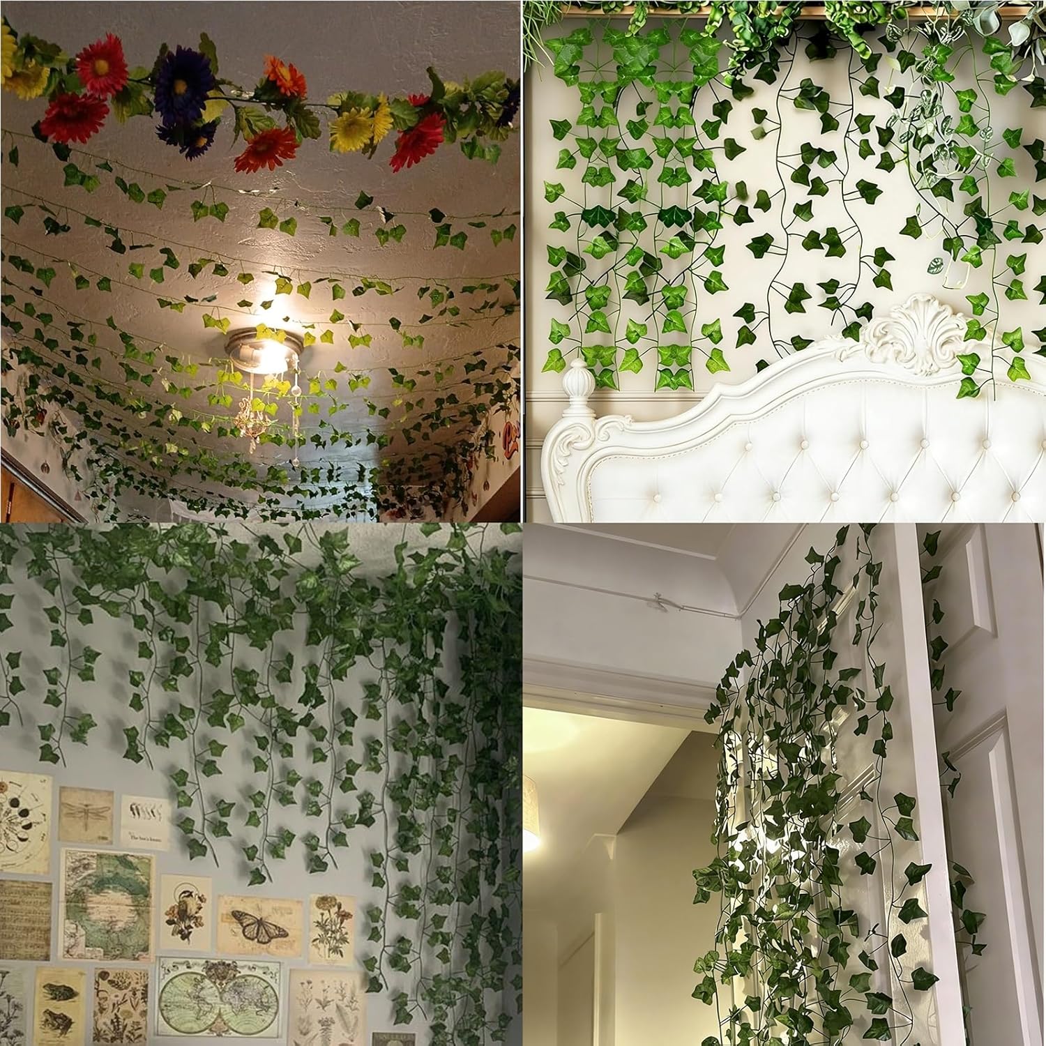Artificial Ivy Garland Fake Hanging Vines for Wall Bedroom Decoration Pack of 1 6 12