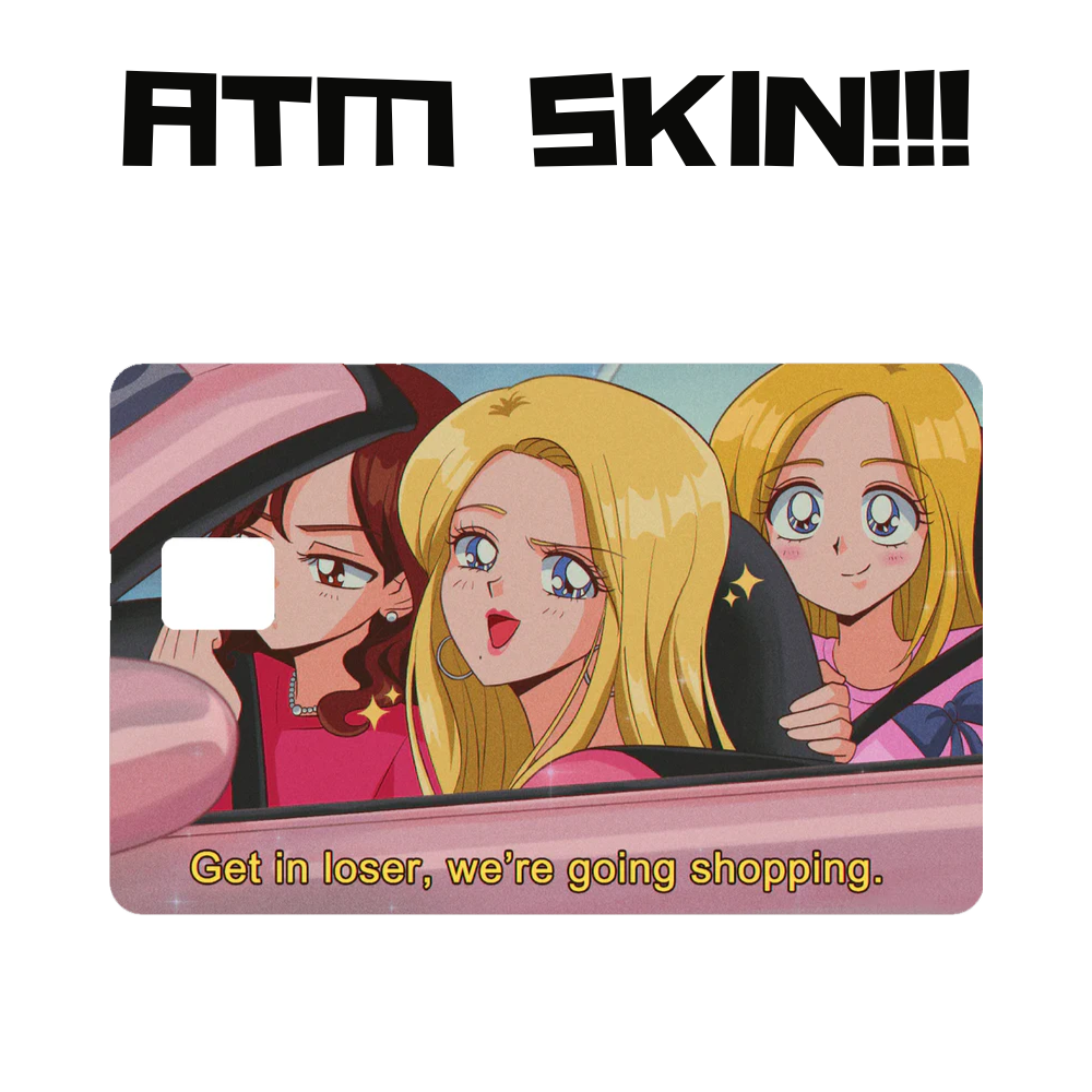 Funky Anime Girls Skin for ATM, Debit & Credit Cards | Size 3.375 x 2.125 inch | Non Waterproof paper Sticker for atm cards | ATM card sticker | debit card skin | credit card cover |  wallet accessories | card protector sticker