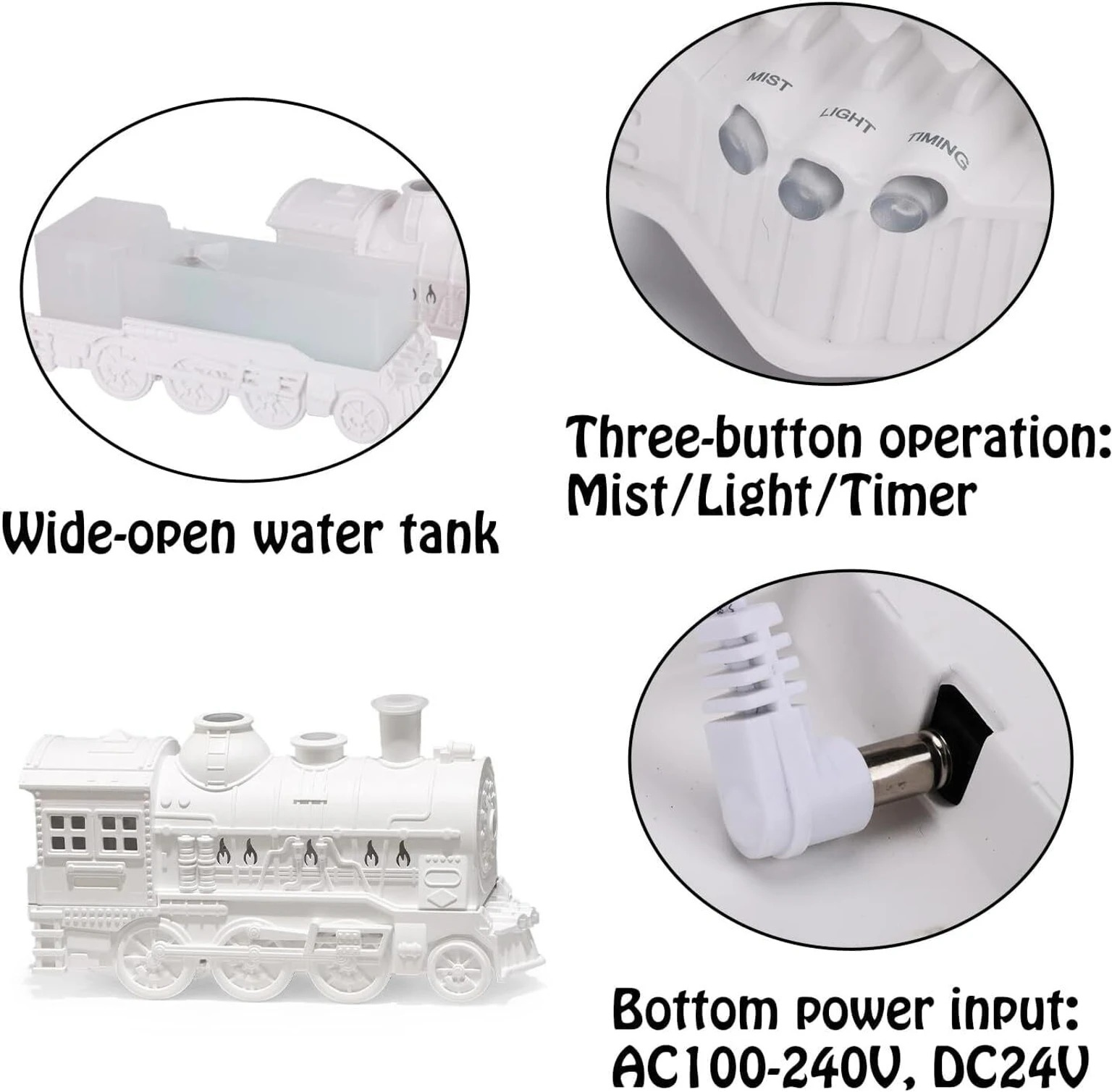Creative Train Aroma Diffuser | Ultrasonic Cool Mist Humidifier with Dual Spray, LED Ambient Light & Remote Control - Any More Variety Available