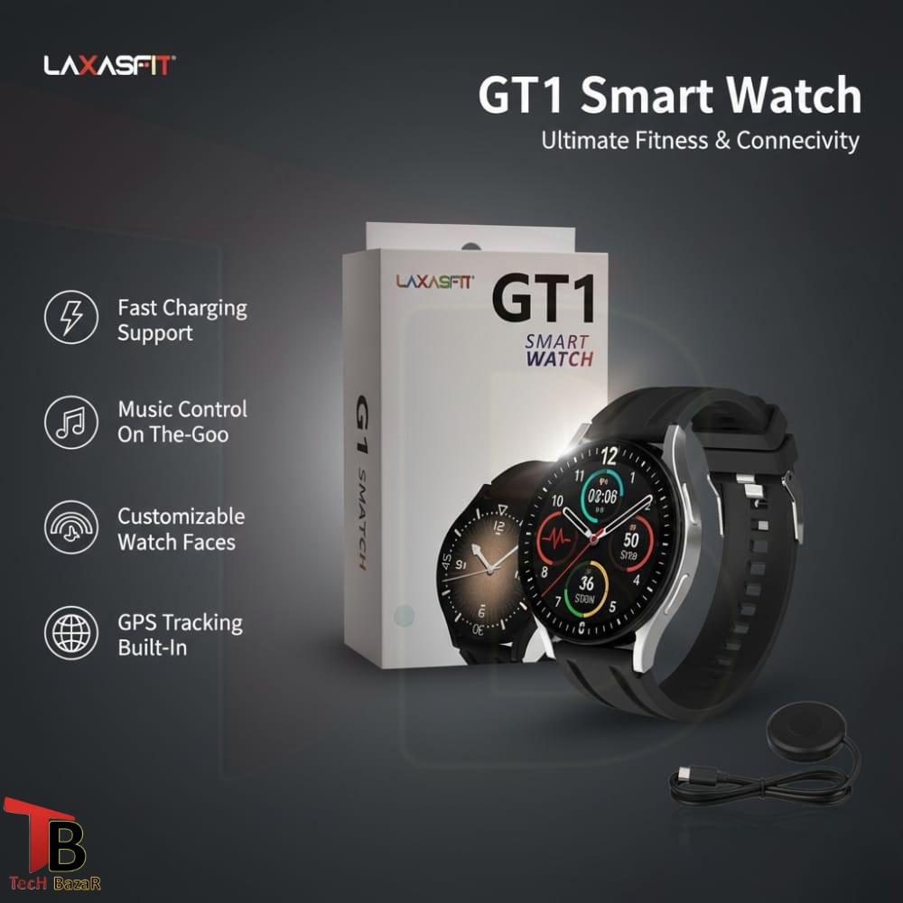GT1Smart Watch – Smartwatch – smartwatches – Smart Watch for Boys – Ultra Smartwatch – Bluetooth Call, Fitness Tracker, Heart Rate Monitor, Sports Modes, Waterproof, Long Battery, Smart Watch for Boys & Men – Android & iOS Compatible – Smartwatch gift