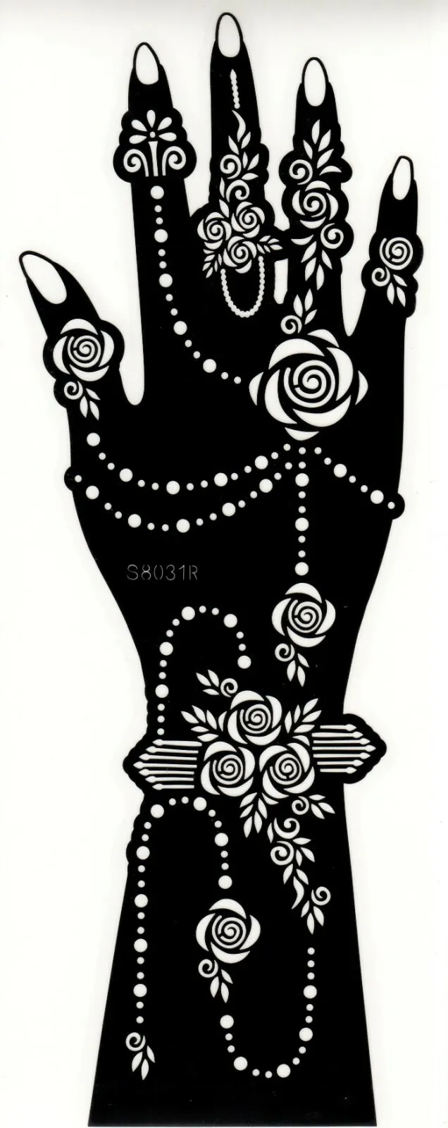 Mehndi stickers Large Henna Stencils Hand Mehndi Art Template Indian ...