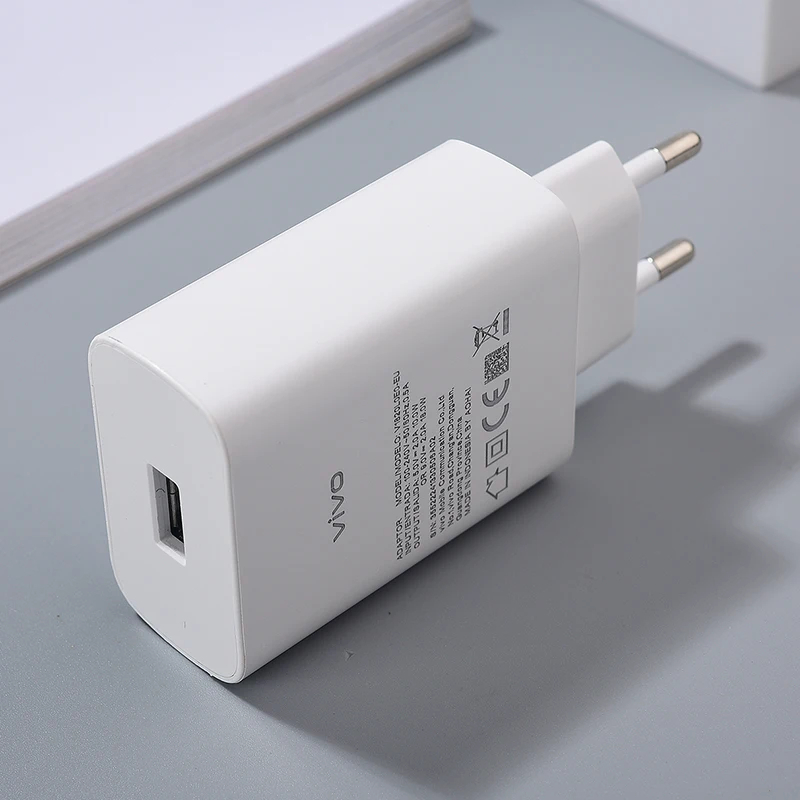 Original Vivo 18W Fast Charger Adapter - Quick Charge 3.0, Dual Engine, with Type C and Micro Data Cable