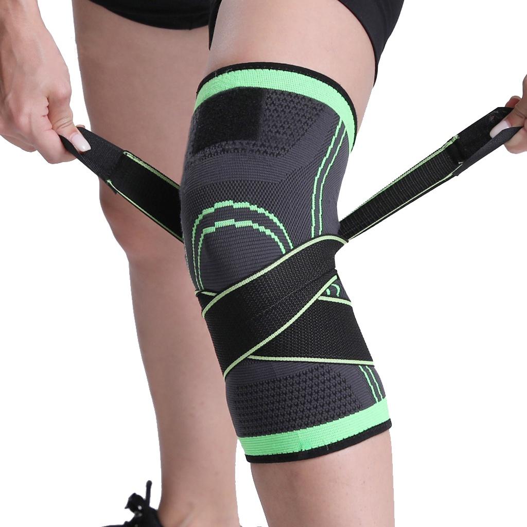 Adjustable Pressurized Fitness Running Cycling Bandage Knee Support Braces Elastic Nylon Sports Compression Pad Sleeve Unisex